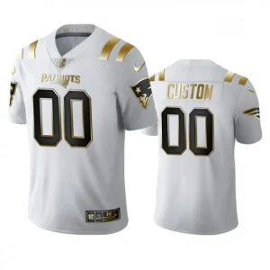 Maillot New England Patriots Custom Golden Limited Blanc - Homme