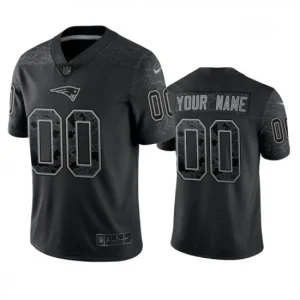 Maillot New England Patriots Custom Noir Reflective Limited - Homme