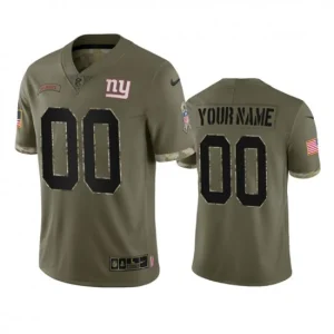 Maillot New York Giants Custom Olive 2022 Salute To Service Limited - Homme