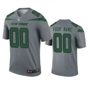 Maillot New York Jets Custom Gris Inverted Legend - Homme