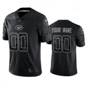 Maillot New York Jets Custom Noir Reflective Limited - Homme