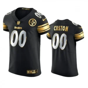 Maillot Pittsburgh Steelers Custom Noir Golden Edition - Homme