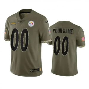 Maillot Pittsburgh Steelers Custom Olive 2022 Salute To Service Limited - Homme