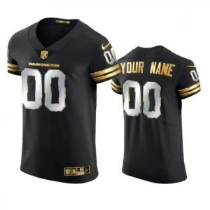 Maillot Washington Commanders Custom Noir Golden Edition Vapor Elite - Homme