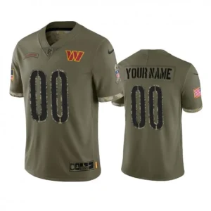 Maillot Washington Commanders Custom Olive 2022 Salute To Service Limited - Homme