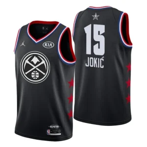 Men 2019 NBA All-Star Game Denver Nuggets 15 Nikola Jokic Black Swingman Jersey