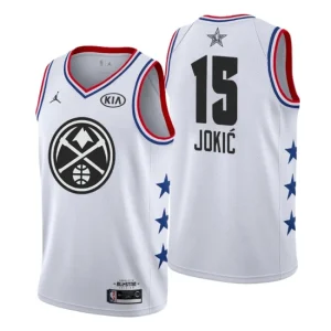 Men 2019 NBA All-Star Game Denver Nuggets 15 Nikola Jokic White Swingman Jersey