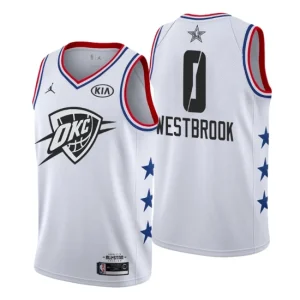 Men 2019 NBA All-Star Game Oklahoma City Thunder 0 Russell Westbrook White Swingman Jersey