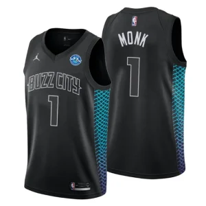 Men Charlotte Hornets 1 Malik Monk 30th Anniversary City Edition Black Swingman Jersey