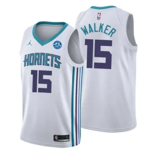 Men Charlotte Hornets 15 Kemba Walker 30th Anniversary Association White Swingman Jersey