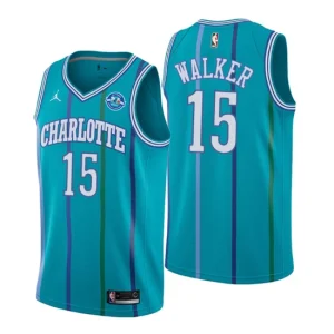 Men Charlotte Hornets 15 Kemba Walker 30th Anniversary Classic Edition Black Swingman Jersey