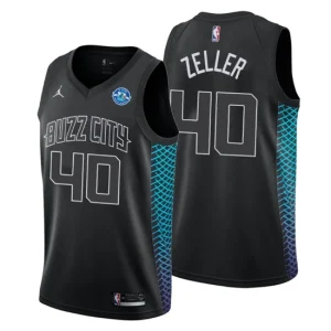 Men Charlotte Hornets 40 Cody Zeller 30th Anniversary City Edition Black Swingman Jersey