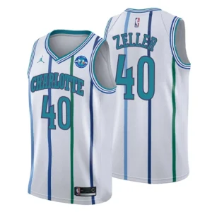 Men Charlotte Hornets 40 Cody Zeller 30th Anniversary Classic White Swingman Jersey