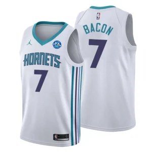 Men Charlotte Hornets 7 Dwayne Bacon 30th Anniversary Association White Swingman Jersey