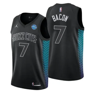 Men Charlotte Hornets 7 Dwayne Bacon 30th Anniversary City Edition Black Swingman Jersey