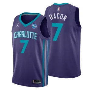 Men Charlotte Hornets 7 Dwayne Bacon 30th Anniversary Statement Purple Swingman Jersey