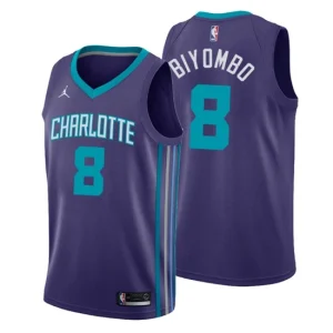 Men Charlotte Hornets 8 Bismack Biyombo Statement Purple Swingman Jersey