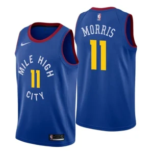 Men Denver Nuggets 11 Monte Morris Statement Blue Swingman Jersey