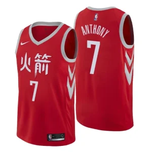 Men Houston Rockets 7 Carmelo Anthony City Edition Red Swingman Jersey