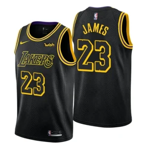 Men Los Angeles Lakers 23 LeBron James City Edition Black Swingman Jersey