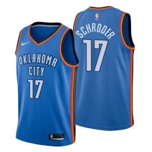 Men Oklahoma City Thunder 17 Dennis Schroder Icon Edition Blue Swingman Jersey