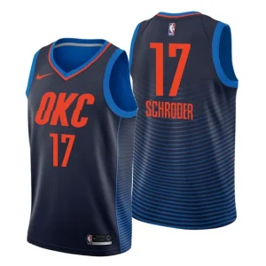 Men Oklahoma City Thunder 17 Dennis Schroder Statement Navy Swingman Jersey