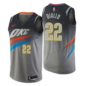 Men Oklahoma City Thunder 22 Hamidou Diallo City Edition Gray Swingman Jersey