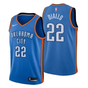 Men Oklahoma City Thunder 22 Hamidou Diallo Icon Edition Blue Swingman Jersey