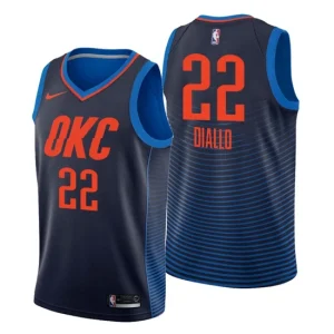 Men Oklahoma City Thunder 22 Hamidou Diallo Statement Navy Swingman Jersey