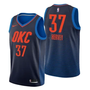 Men Oklahoma City Thunder 37 Kevin Hervey Statement Navy Swingman Jersey