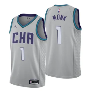 Mens 2019-20 Charlotte Hornets 1 Malik Monk City Gray Swingman Jersey