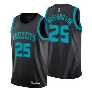 Mens 2019-20 Charlotte Hornets 25 P.J. Washington City Black Swingman Jersey