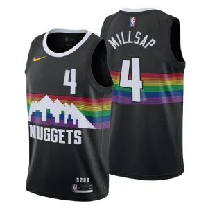 Mens 2019-20 Denver Nuggets 4 Paul Millsap City Black Swingman Jersey