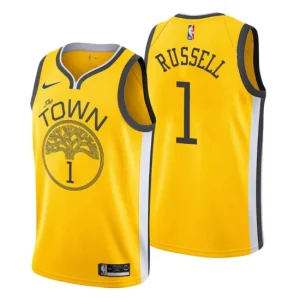 Mens 2019-20 Golden State Warriors 1 DAngelo Russell Earned Yellow Swingman Jersey