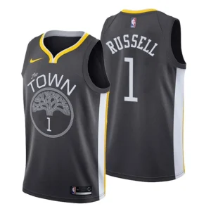 Mens 2019-20 Golden State Warriors 1 DAngelo Russell Statement Black Swingman Jersey