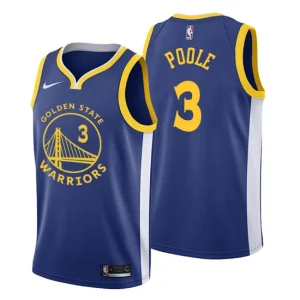 Mens 2019-20 Golden State Warriors 3 Jordan Poole Icon Royal Swingman Jersey