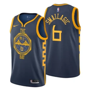 Mens 2019-20 Golden State Warriors 6 Alen Smailagic City Navy Swingman Jersey