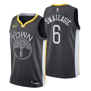 Mens 2019-20 Golden State Warriors 6 Alen Smailagic Statement Black Swingman Jersey