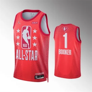 Mens 2022 All-Star 1 Devin Booker Maroon Stitched Jersey