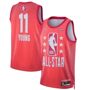 Mens 2022 All-Star 11 Trae Young Maroon Stitched Jersey