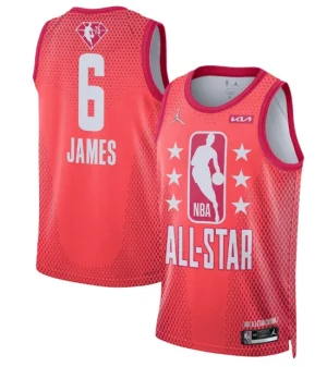 Mens 2022 All-Star 6 LeBron James Maroon Stitched Basketball Jersey