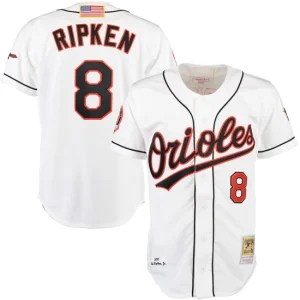 Mens Baltimore Orioles Cal Ripken Mitchell & Ness White Home Jersey