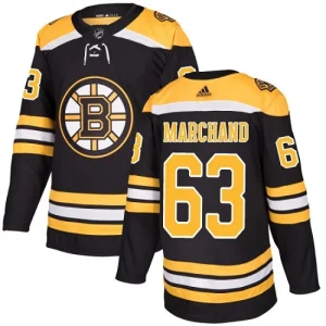 Mens Boston Bruins Brad Marchand 63 Authentic Black Home