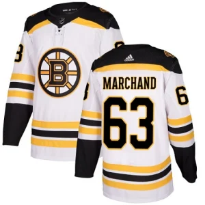 Mens Boston Bruins Brad Marchand 63 Authentic White Away