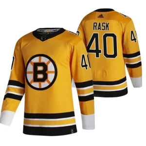 Mens Boston Bruins Tuukka Rask 40 2022 Reverse Retro Yellow Authentic