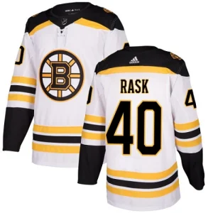 Mens Boston Bruins Tuukka Rask 40 Authentic White Away