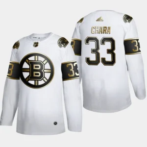 Mens Boston Bruins Zdeno Chara 33 Golden Edition White Authentic