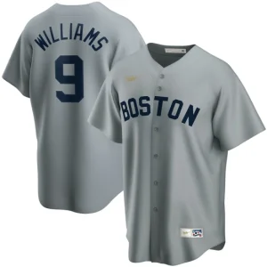 Mens Boston Red Sox Ted Williams Nike Gray Road Cooperstown Collection Player Jersey