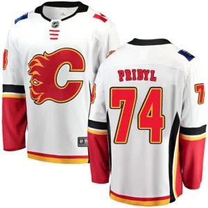 Mens Calgary Flames Daniel Pribyl 74 Breakaway White Fanatics Branded Away