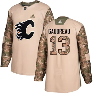 Mens Calgary Flames Johnny Gaudreau 13 Authentic Camo Veterans Day Practice